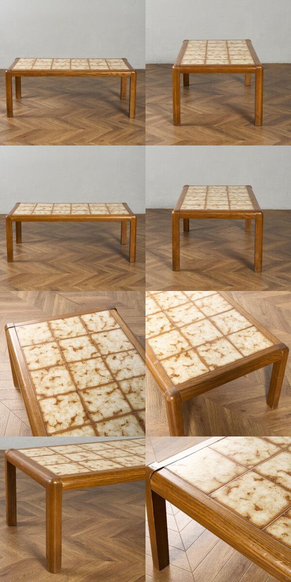 ベルギー ヴィンテージ タイルトップ コーヒーテーブル センター