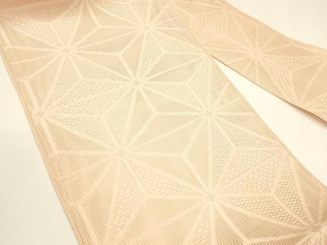 平和屋着物＊夏物　八寸名古屋帯　麻の葉文様　一斤染色　DAAY8269cm 平和屋着物＊夏物 八寸名古屋帯 麻の葉文様 一斤染色 DAAY8269cm 平和