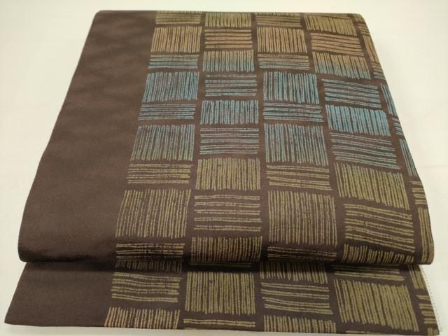 平和屋着物●両面　全通柄袋帯　幾何学文様　正絹　逸品　未使用　DAAY2698op 平和屋着物○両面 全通柄袋帯 幾何学文様 正絹 逸品 未使用