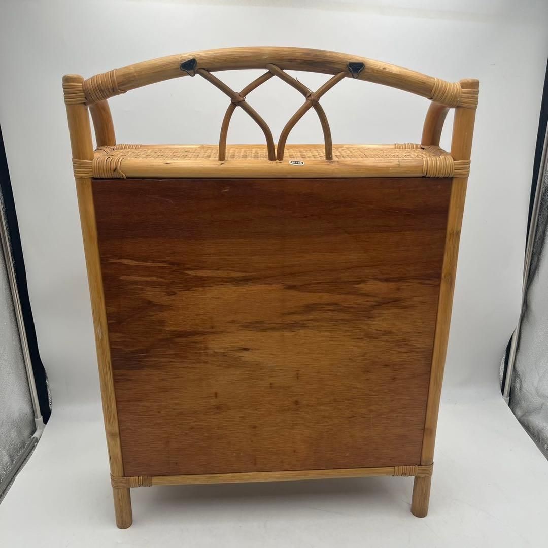 良品】 ラタン ミラー 収納 昭和レトロ アンティーク - メルカリ