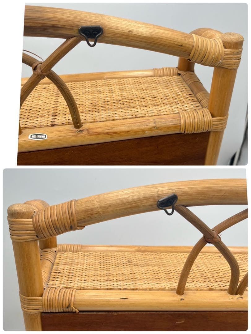 良品】 ラタン ミラー 収納 昭和レトロ アンティーク - メルカリ