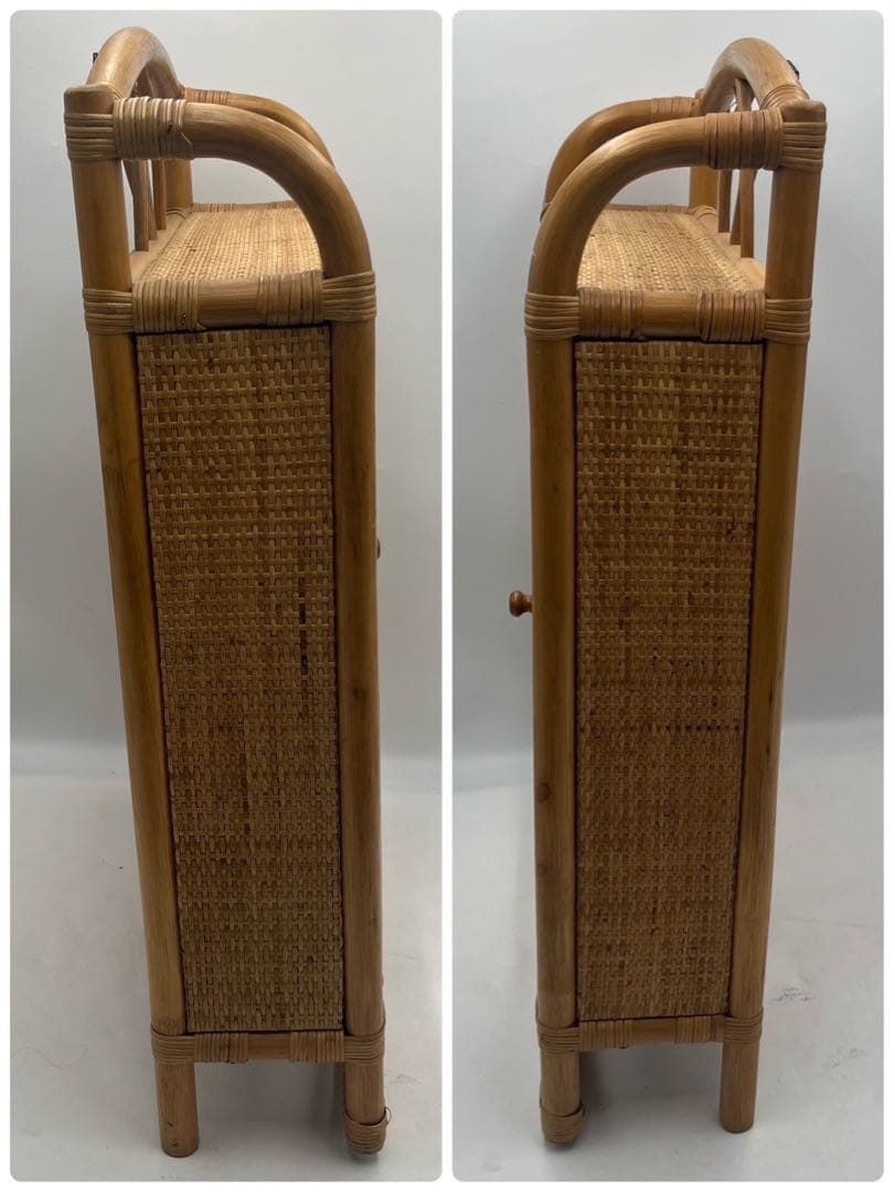 【良品】 ラタン ミラー 収納 昭和レトロ アンティーク 良品】 ラタン ミラー 収納 昭和レトロ アンティーク - メルカリ