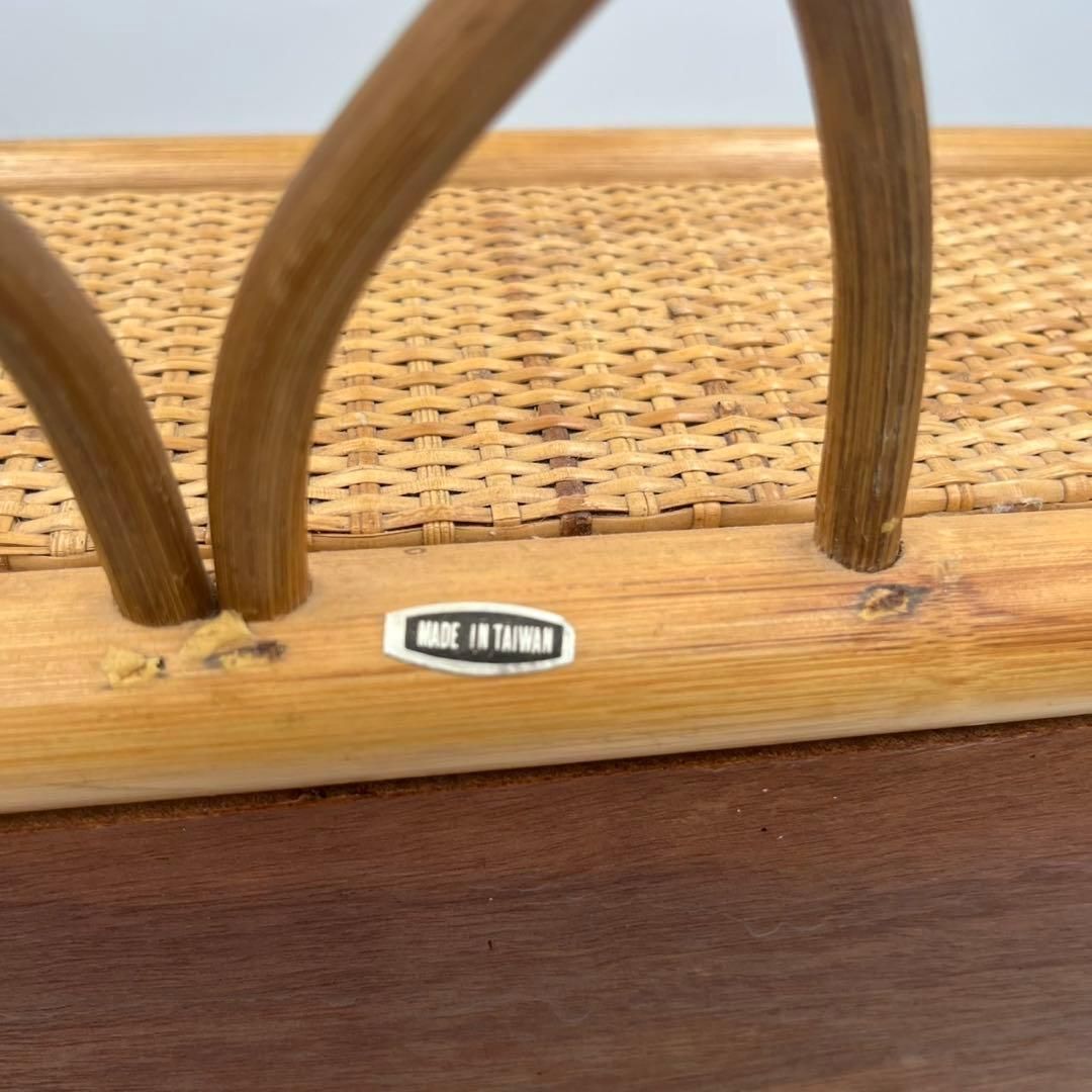 良品】 ラタン ミラー 収納 昭和レトロ アンティーク - メルカリ