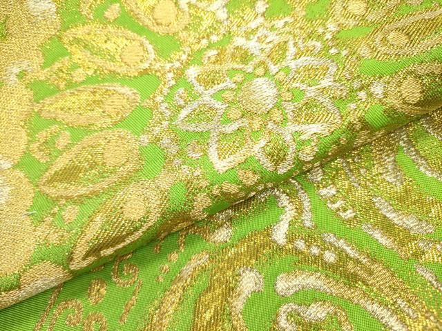 平和屋着物○西陣 川島織物 六通柄 本袋帯 宝相華 金銀糸 正絹 逸品