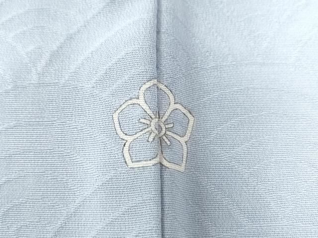 平和屋着物○上質な色無地 青海波地紋 月白色 正絹 逸品 未