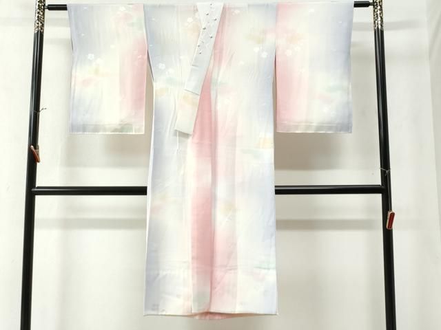 平和屋着物○長襦袢 無双仕立て 雲取り梅地紋 暈し染め 半衿
