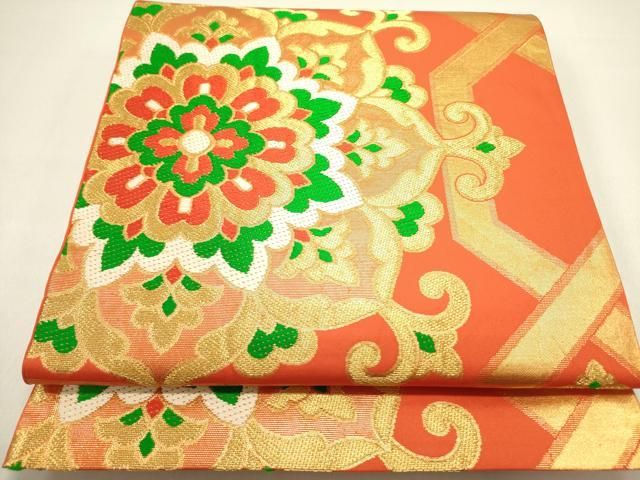 平和屋着物○西陣 川島織物 六通柄 本袋帯 唐織 宝相華 金糸 正絹 逸品