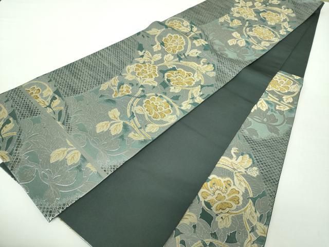 平和屋着物○西陣 川島織物 六通柄 本袋帯 更紗花鳥文 金銀糸 正絹