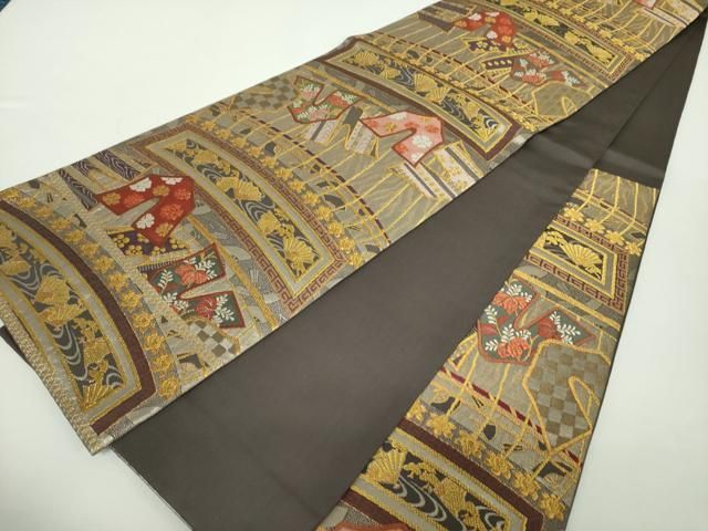 平和屋着物○皇室献上作家 北出与三郎 六通柄 本袋帯 松風琴桂文様 金