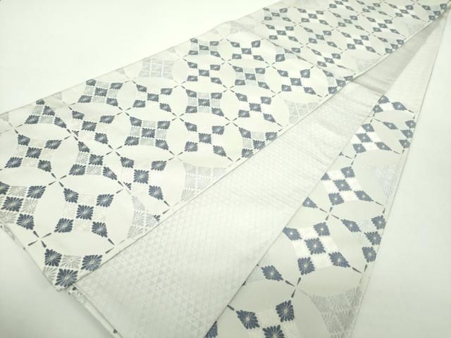 平和屋着物○両面 六通柄袋帯 唐織 七宝花文 金糸 正絹 逸品