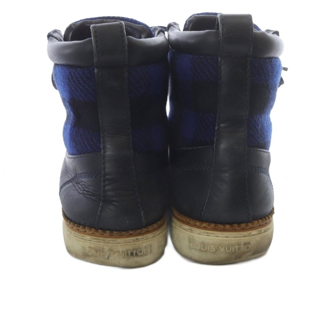 ルイヴィトン LOUIS VUITTON チェック切替 ハイカット スニーカー 7.5