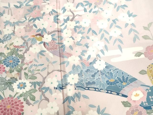 平和屋着物○本加賀友禅作家 染元千紅代表 寺西一紘 色留袖 休み鳥扇