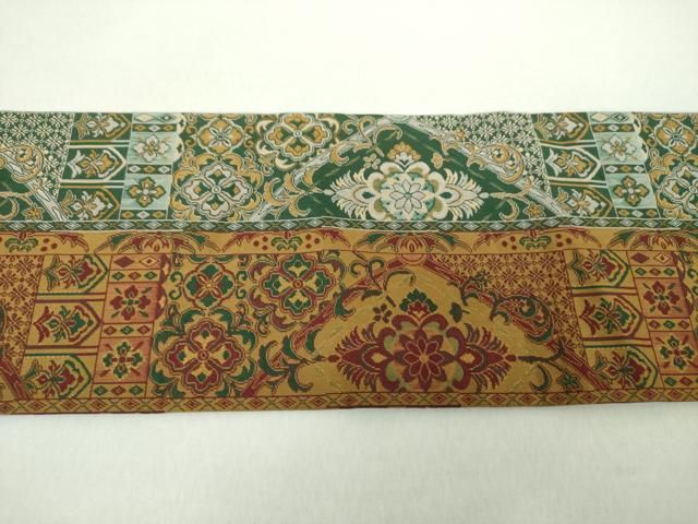 平和屋着物○全通柄九寸名古屋帯 紹巴 花菱間道 正絹