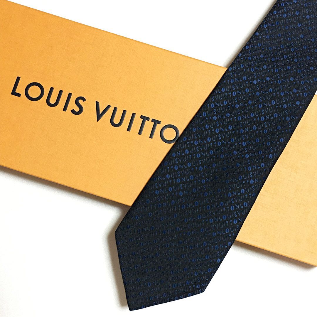 未使用級 ルイヴィトン Louis Vuitton ネクタイ シルク100% ブラック