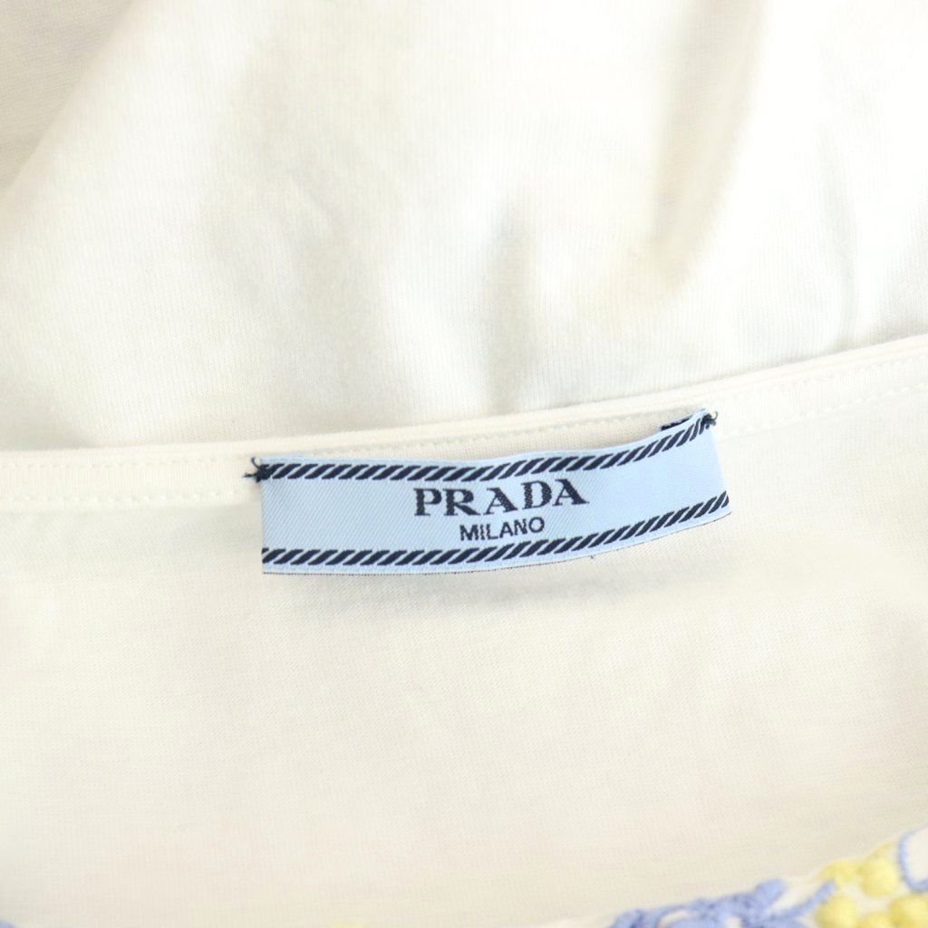 プラダ PRADA フラワー装飾 ノースリーブ カットソー タンクトップ