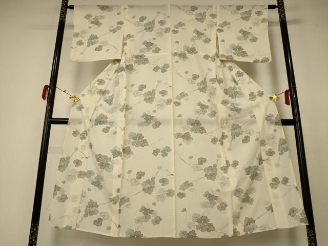 平和屋着物＊夏物　小紋　絽　蔦の葉文　正絹　逸品　AABC6949jd 平和屋着物＊夏物 小紋 絽 蔦の葉文 正絹 逸品 AABC6949jd