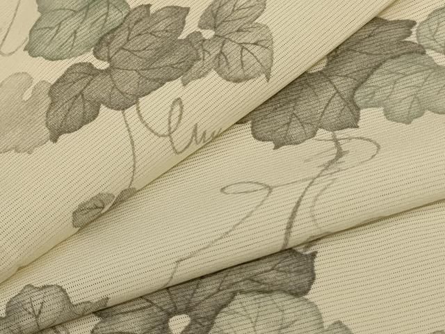 平和屋着物＊夏物 小紋 絽 蔦の葉文 正絹 逸品 AABC6949jd