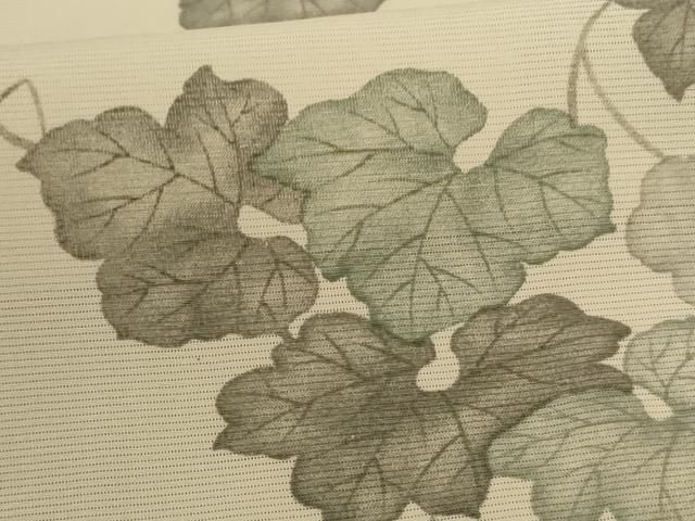 平和屋着物＊夏物 小紋 絽 蔦の葉文 正絹 逸品 AABC6949jd