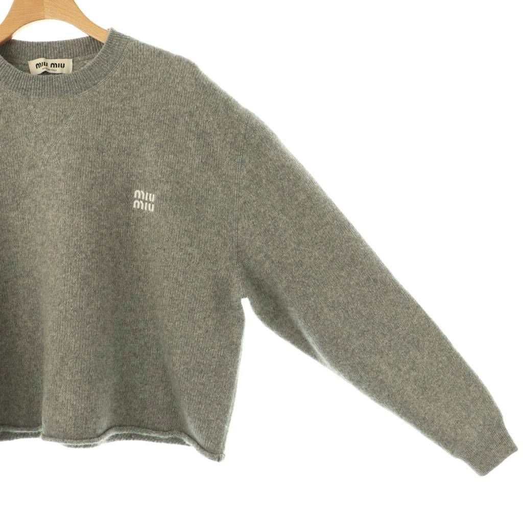 ミュウミュウ miumiu 23AW MML804 1XS9 ロゴ刺繍 カシミヤ混