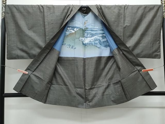 平和屋着物○男性 本場大島紬 アンサンブル 100亀甲 総詰め 正絹 逸品  