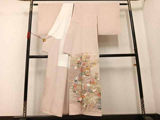 平和屋着物●本加賀友禅作家　村上堅正　色留袖　秋の色種　草花文　正絹　逸品　AABC6056ph 平和屋着物○本加賀友禅作家 村上堅正 色留袖 秋の色種 草花文 正絹