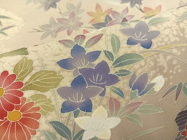 平和屋着物○京加賀友禅 百貫達雄 黒留袖 立波草花文 正絹 逸品 未使用