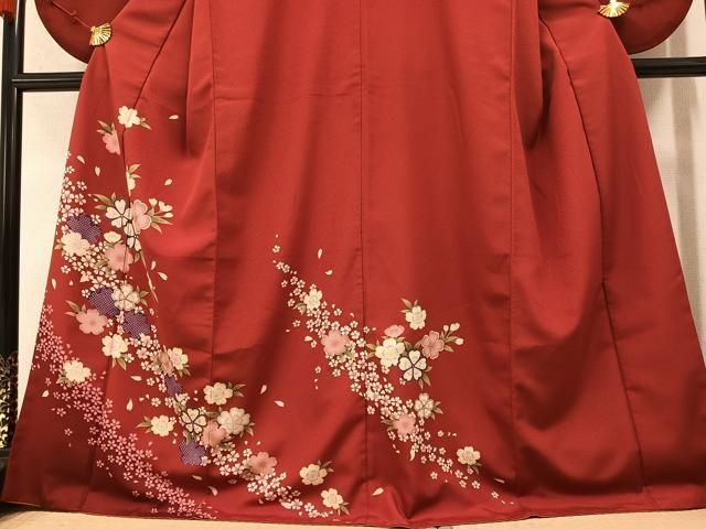 平和屋着物●小振袖　二尺袖　舞花文　銀彩　洗える着物　AABC6075ph 平和屋着物○小振袖 二尺袖 舞花文 銀彩 洗える着物 AABC6075ph - メルカリ