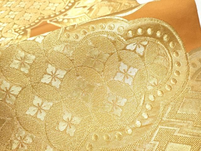 平和屋着物○西陣 川島織物 六通柄 本袋帯 雲取り吉祥花文 金糸 正絹