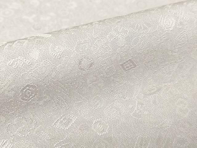 平和屋着物●上質な色無地　宝尽くし地紋　牡丹鼠色　正絹　逸品　DAAX3809az 平和屋着物○上質な色無地 宝尽くし地紋 牡丹鼠色 正絹 逸品