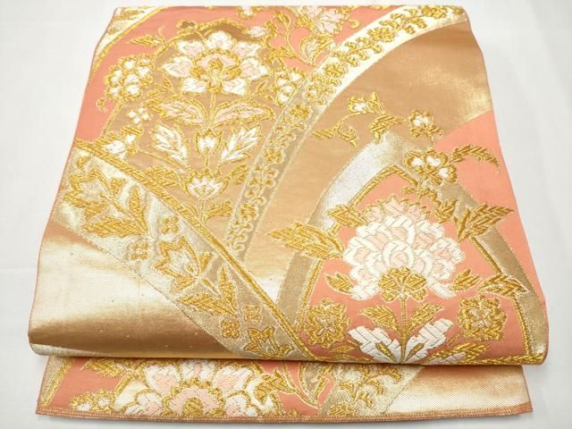 平和屋着物○西陣 川島織物 六通柄 本袋帯 唐織 更紗花文 金糸 正絹