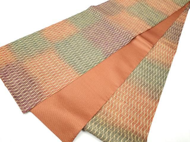 平和屋着物○ひなや工房 くむ・あむ・おる 伊豆蔵明彦 組織 全通柄袋帯