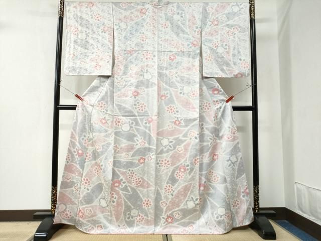 平和屋着物●上質な小紋　絞り　舞花文　暈し染め　正絹　逸品　CAAZ3109yc 平和屋着物○上質な小紋 絞り 舞花文 暈し染め 正絹 逸品 CAAZ3109yc