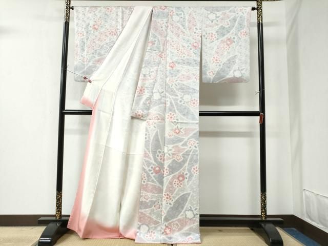 平和屋着物○上質な小紋 絞り 舞花文 暈し染め 正絹 逸品 CAAZ3109yc