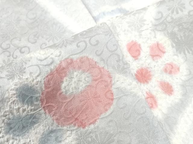 平和屋着物○上質な小紋 絞り 舞花文 暈し染め 正絹 逸品 CAAZ3109yc