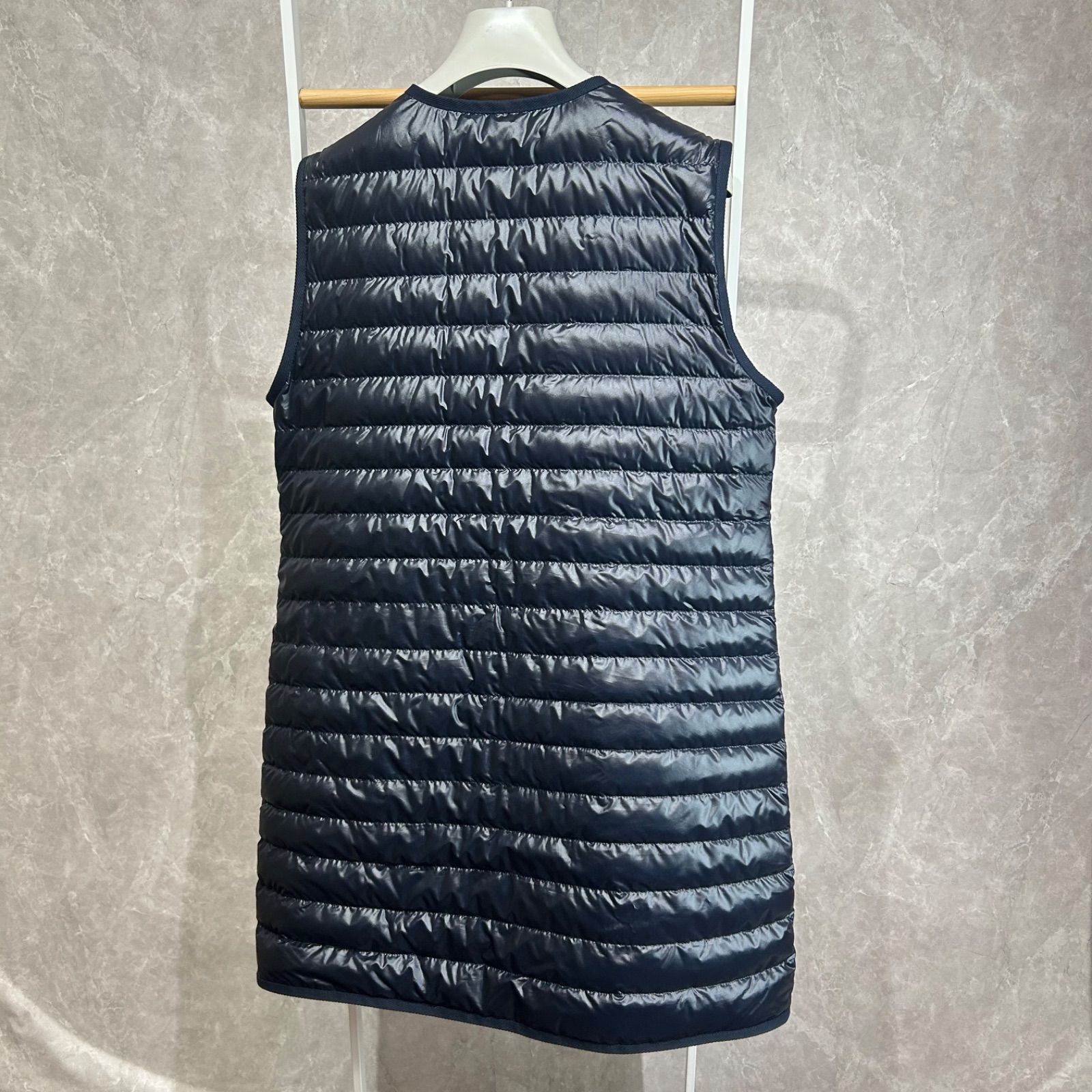 新品未使用】 MONCLER モンクレールロング ダウンベスト ネイビー