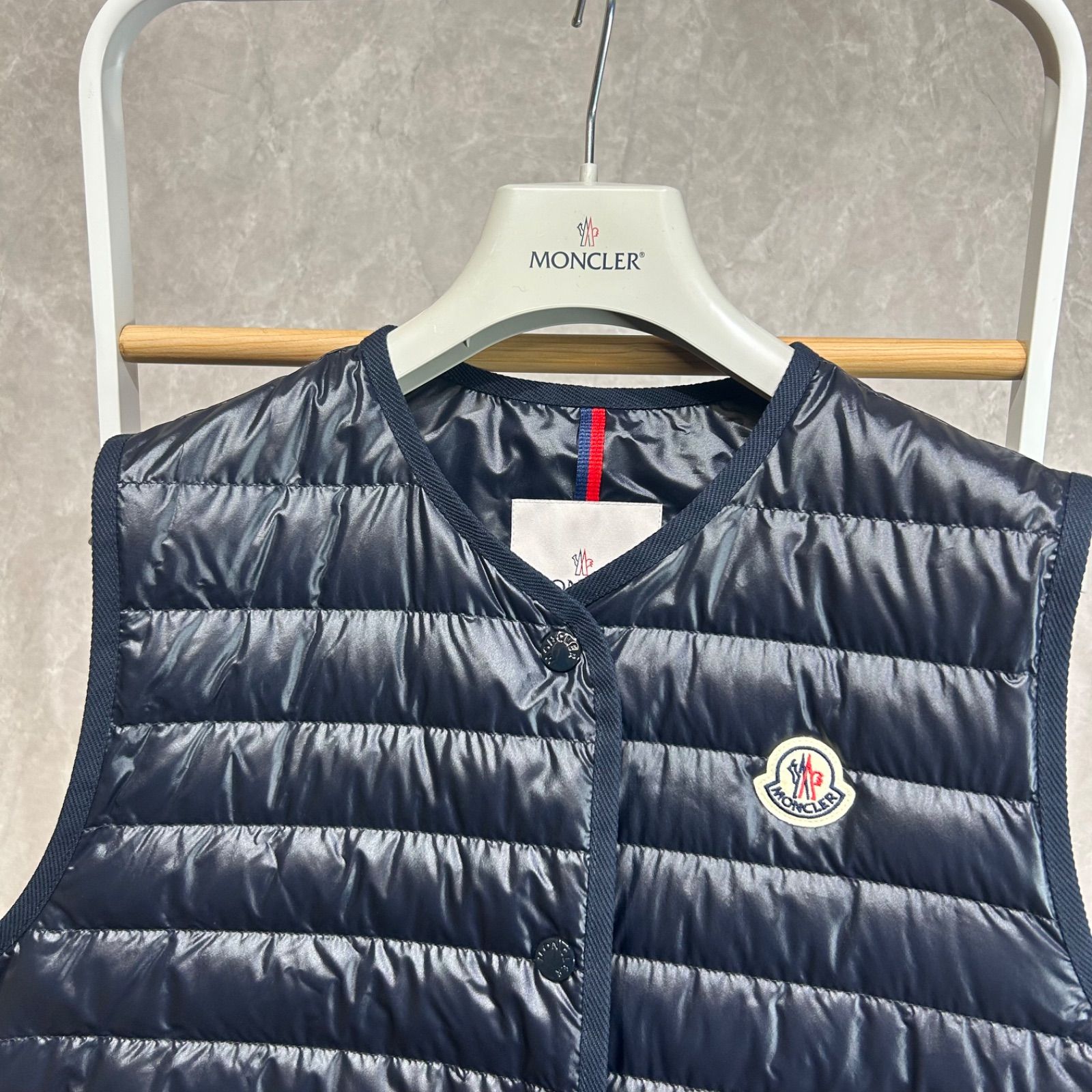 新品未使用】 MONCLER モンクレールロング ダウンベスト ネイビー