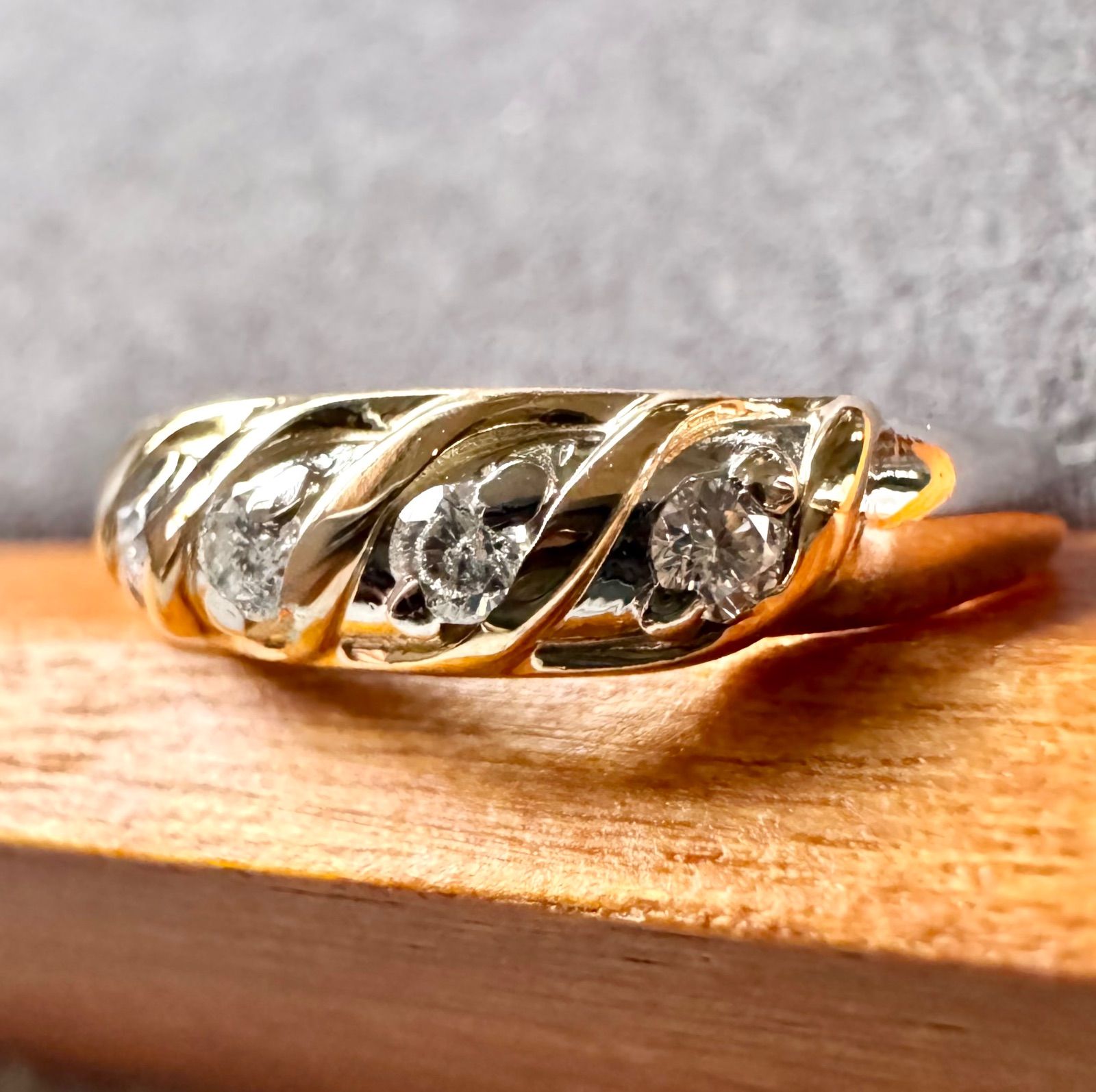 新品磨き済◇Pt900/K18*14号*ダイヤモンドコンビリング*プラチナ*指輪