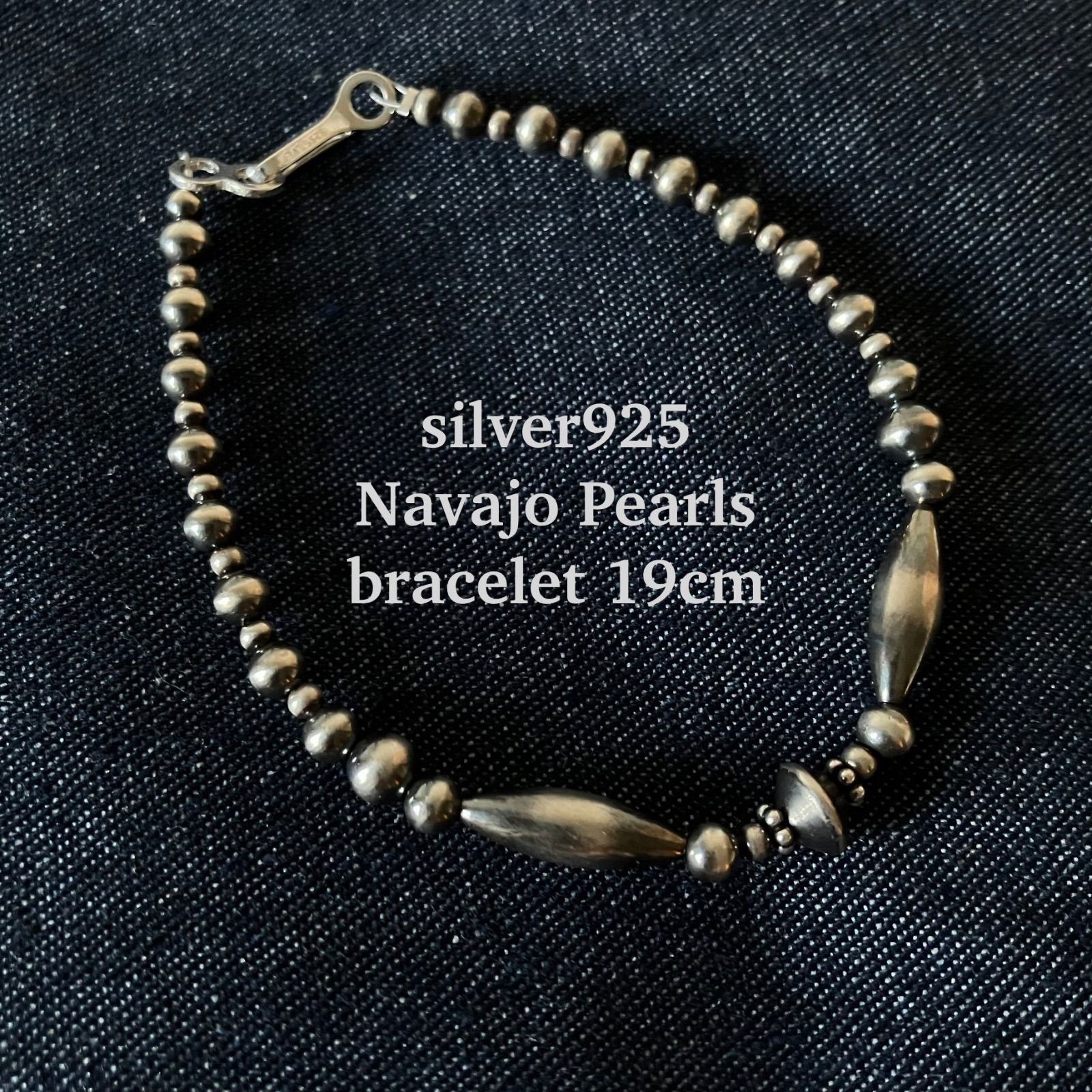 silverナバホパールづくしのブレスレット19cm v.gollc? - メルカリ