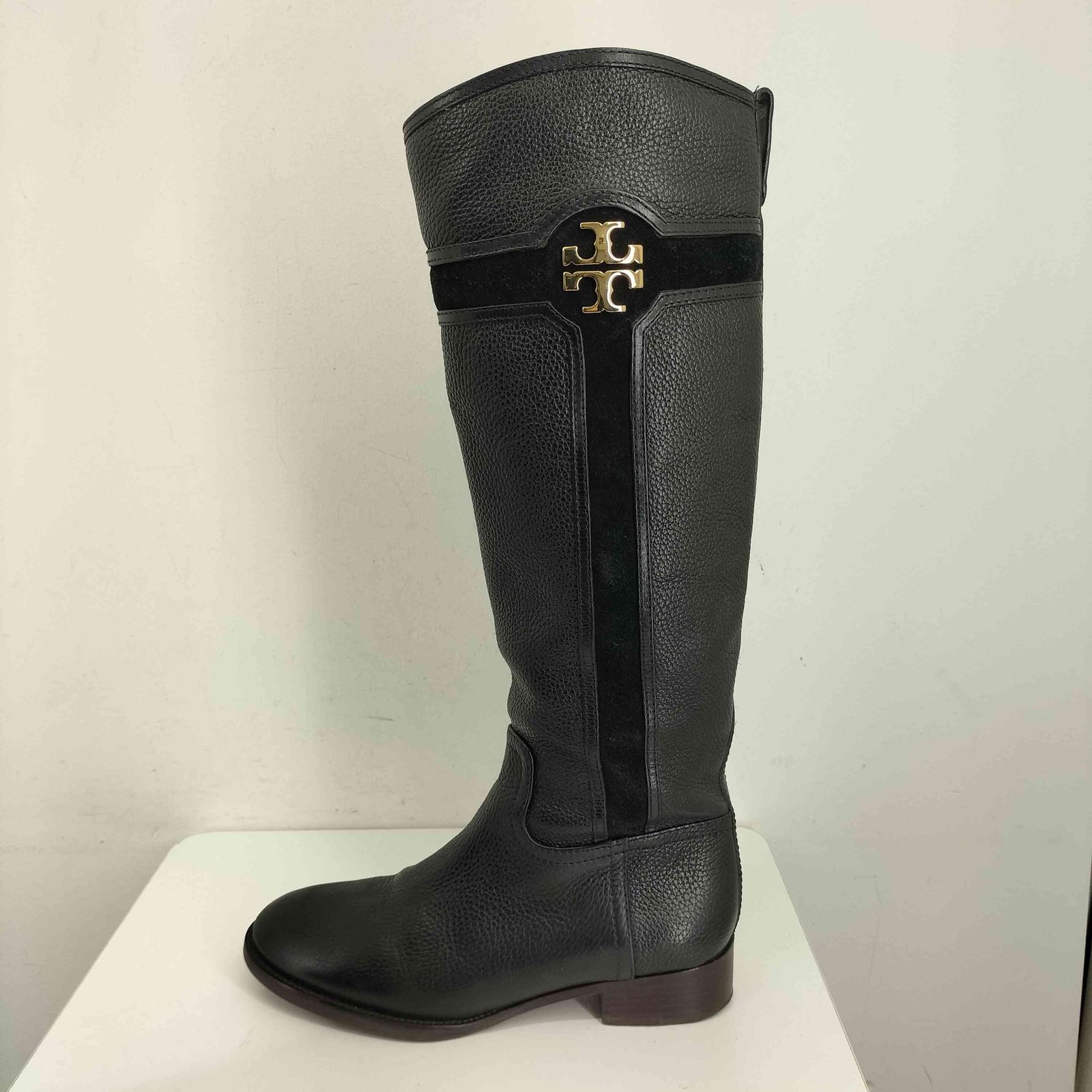 トリーバーチ TORY BURCH サイドロゴ レザーロングブーツ レディース