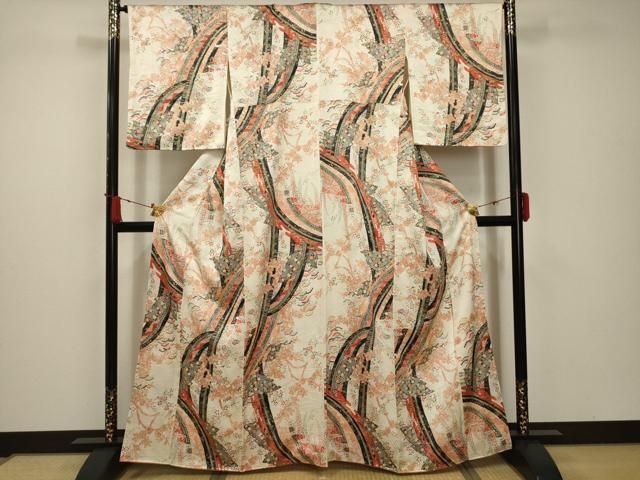 平和屋着物□上質な小紋 流水枝花文 金彩 正絹 逸品 AABC5427sx - メルカリ