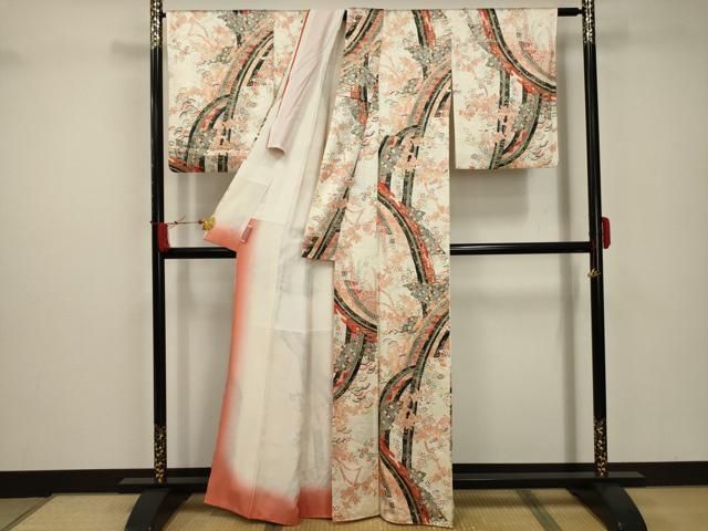 平和屋着物●上質な小紋　流水文　正絹　逸品　AABD6534ph 平和屋着物□上質な小紋 流水枝花文 金彩 正絹 逸品 AABC5427sx - メルカリ