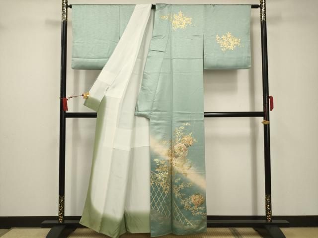 平和屋着物○訪問着 雪輪草花文 金彩 正絹 逸品 CAAZ3652yc
