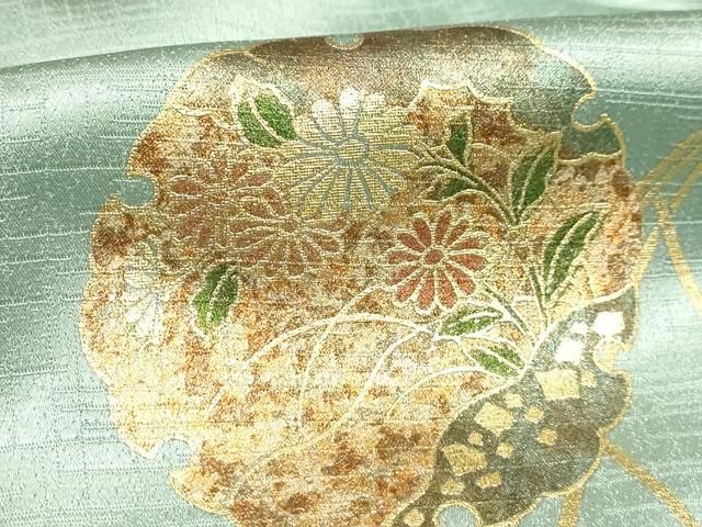 平和屋着物○訪問着 雪芝花丸文 黒地 金彩 やまと誂製 正絹 逸品