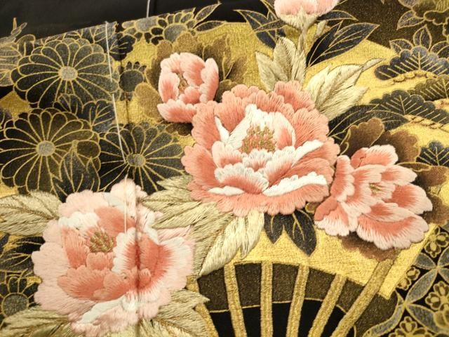 平和屋着物○豪華色留袖 花菱吉祥地紋 霞文 正絹 逸品 CAAZ3205yc 平和