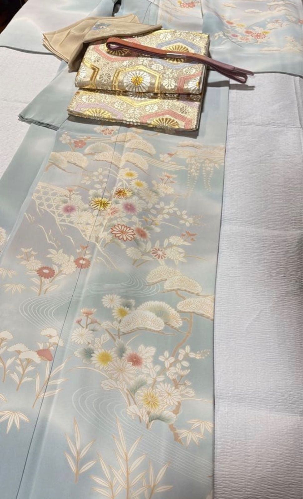 ニコ✾m546＊美品 正絹 振袖＆帯2点セット 金駒刺繍 束ね熨斗 袋帯 楽天市場】 全商品 > 正絹 > 正絹帯 > 振袖帯 : 京都きもの町