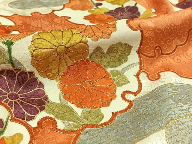 平和屋着物□豪華振袖 駒刺繍 雪輪花文 金糸 金彩 正絹 逸品