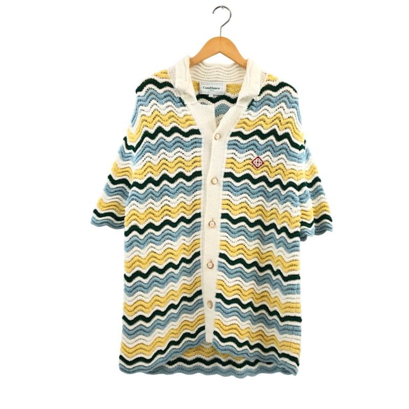 カサブランカ　ニットシャツ 中古品】CASABLANCA カサブランカ WAVE TEXTURE SHIRT CASABLANCA24SP