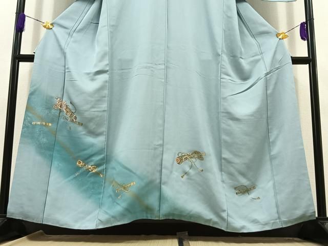 平和屋着物○銀座きしや 訪問着 横笛花文 暈し染め 金彩 正絹 逸品