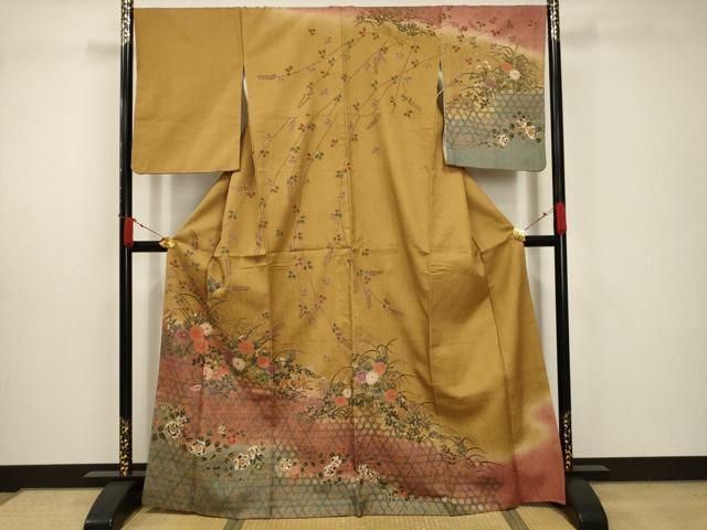 平和屋着物○訪問着 薔薇 暈し染め 正絹 逸品 AABB0372ph