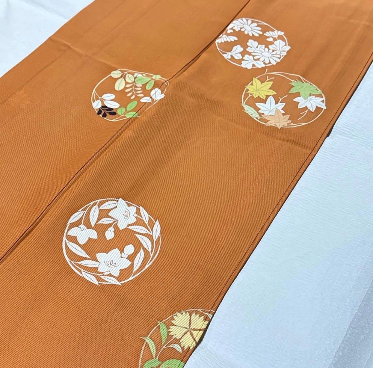 志ま亀 絽 付下げ オレンジ 正絹 - メルカリ